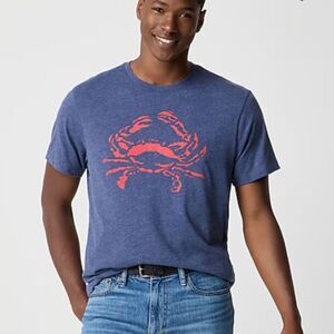 J. Crew Factory Crab graphic tee • size xxl • BZ659 • NWT •Deep Ultramarine Crab